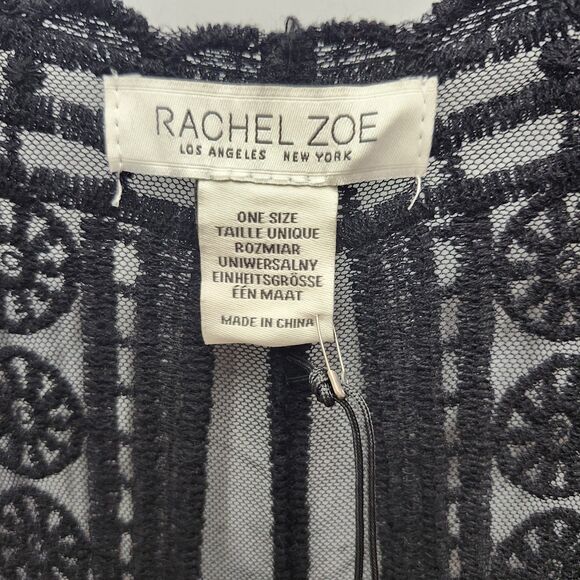 Rachel Zoe Kimono Cover Up Duster Black Lace One Size Fits Most Bohemian Boho - Picture 10 of 14